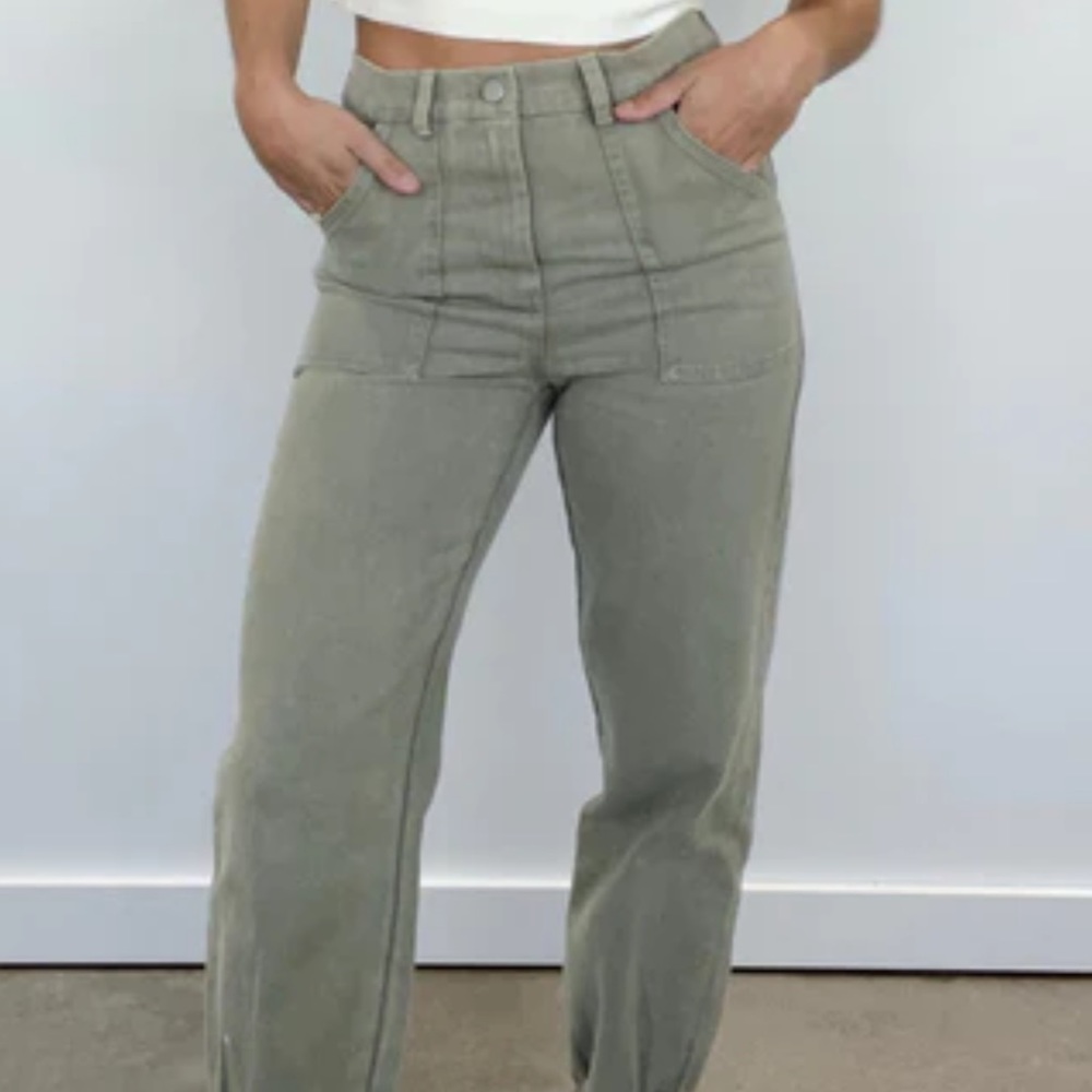 Olive washed cargo pants